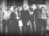 After demonstration at the Isaakovskaya Square. At the entrance to the police station after investigation. From the left: Anatoly Goldberg, Inna Rozhanskaya-Lobovikov, Yosef Rodomyslsky, Vladimir Lifshitz, Boris Dubrov, Boris Lokshin, Nina ?. Leningrad, June 10, 1987. co RS