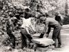 Leningrad Jews participate in putting in order of Preobrazhenskoe (Jewish) cemetery. On the foreground, from the left: ?, ?; on the background, from the left: Boris Livshitz, Dmitry Padinker. Leningrad, May 31, 1987. co RS