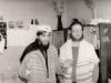 Purimshpiel. From the left: Sion Abramov, Moshe Averbuh, Lev Vahnovetzky, Bella Averbuh (mother of Moshe). Leningrad, March 1985,  co RS
