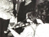 From the left: Lena Romanovsky, Maria Dobrusin. With a violin, probably, Dania Cherniavsky. Leningrad, 198?. co RS