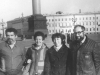 Alla Drugova and Yosef Begun visiting Shpeizmans. From the left: Yuri Sheizman, Alla Drugova, Nelli Lipovich-Shpeizman, Yosef Begun. Leningrad, 1980, co RS