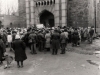 Yom HaShoa (Holocaust Remembrance Day) at the Jewish Preobrazhenskoe cemetery. Leningrad, 1987. co RS