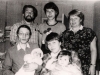 Leins and Levinovs families. From the left: standing - Evgeny, Alexey (son of  Evgeny and Irina) and Irina Lein; sitting - Arkady Levinov and Nehama Levinov (daughter of  Evgeny and Irina) with their daughters. Leningrad, 1986. Photo by Donna Wosk, co RS