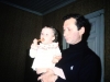 Leonid Kelbert with a baby, Leningrad, 1986, co Frank Brodsky