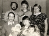 Lein and Levinov 'families. From the left: standing - Evgeny, Alexey (son of  Evgeny and Irina) and Irina Lein; sitting - Arkady Levinov and Nehama Levinov (daughter of  Evgeny and Irina) with their daughters. Leningrad, 1986, co RS