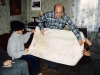 Vladimir Lifshitz shows on a USSR map the  long-long way home from a labor camp in Magadan to his home in Leningrad, co RS