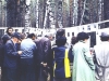 Exhibit on Jewish War Heroes. With interest, Jews spent a long time reading and attentively studying materials that  never appeared in the Soviet press. Moscow, Ovrazhki forest, Succot, 1980. co RS