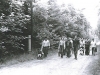 Jews are walking from the train station Ovrazhki to the Jewish clearing with backpacks, strollers and kids. Summer is in full swing. Birds are singing all around, there are a lot of wild flowers and mushrooms. It's quite a pleasure to take a 3 km. walk. Moscow, Ovrazhki forest, 1977. co RS
