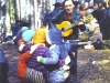 Children of the Jewish kindergarten are guests in Ovrazhki. The kids are dancing to the accompaniment of David Tokar. Moscow, Ovrazhki forest, 1978. co RS