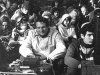 1st Jewish Song Festival. In the foreground Eduard Nizhnikov and his son Sasha, responsible for audio equipment, which included self-made amplifier, a tape recorder, two loudspeakers, a battery and cassettes. All this weighted 35 kg and went in two suitcases. Moscow, Ovrazhki forest, 1977. co RS.