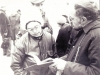 At the synagogue  on  Arkhipova Street. Ida Nudel and Mike Stevens. Moscow, April 1982. co RS