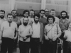 A group of demonstrators in a farewell for Mikhail Babel, Moscow, 1973. First row: Mark Nashpitz, Boris Tsitlenok, Zakhar Tesker, ??. Second row: Valeri Krijak, Arkadi Lurie, Leonid Tsipin, Alexander Lipavsky, Lev Gendin , Arkadi Rutman, Lev Kogan, Mikhail Babel.