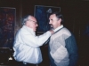 Leon Uris pinning B'nai Brith pin on new member, Leningrad, October 1989, co F. Brodsky