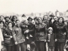 Boris Ainbinder departure, l-r: Elena Polsky, Victor Polsky, Mara Abramovich, Yuri Vasserman, Georgi Svechinsky, Marianna Ainbinder, Alexandr Slepak, Maria Orlova, Boris Ainbinder, Elena Prestin, Maria Slepak, Vladimir Slepak, Dan Roginsky, Boris Orlov, Valentina Roginsky, Dina Beilina, Sheremetyevo Airport , 1973, co Elena Polsky.
