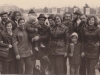 Boris Ainbinder departure, l-r: Elena Polsky, Victor Polsky, Mara Abramovich, Yuri Vasserman, Georgi Svechinsky, Marianna Ainbinder, Alexandr Slepak, Maria Orlova, Boris Ainbinder, Elena Prestin, Maria Slepak, Vladimir Slepak, Dan Roginsky, Boris Orlov, Valentina Roginsky, Dina Beilina, Sheremetyevo Airport , 1973, co Elena Polsky.