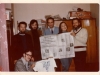 Sitting: Glenn Richter, executive director of SSSJ; staying l-r: Yuli Kosharovsky, Alexander Goldfarb, Alexander Lunts, Maria and Vladimir Slepak, Moscow,  November 26, 1974, apt and, co Vladimir Slepak