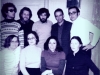 First row l-r: Lusya Lunts, Maria Slepak, guest, Valentina Goldfarb; second row: Alexander Slepak, Vladimir Slepak, Alexander  Goldfarb, Alexander Lunts, ?, Moscow, 1974, co V.Slepak