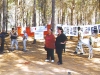 2004. To the left – Sergei Grankin (RTVi) takes interview with Natan Shwartzman, organizer of the event. In the center – Sarah Hammel (in a red blouse) from Kibbutz Saad, and Enid Wurtman from Jerusalem, both of whom 'were active for refuseniks and for absorption of new repatriants, Ben-Shemen forest, Succot, 2004. Photo by Michael Stribman. co RS
