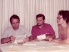 1976. Alexander Luntz works with documents on separated families with his colleagues. From the left: Alexander Luntz, ?, ?. Moscow, 1976, co RS