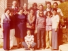 1978. UCSJ in Jerusalem. From the left: 1st row - Dina Beilin, Lorel  Pollack, Irene Manekofsky, Enid Wurtman, Lucy Luntz, June Daniels, Adele Sandberg; 2nd row – Sid Manekofsky,Yosef Beilin, ?, Stuart Wurtman, Misha Steiglitz, Joel Sandberg. Sitting Elane Dubow,  Spring 1978. co RS