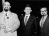 1969. From the left: SSSJ founder Jacob Birnbaum, Rabbi Norman Lamm, David Geller at Simchat Torah celebration for Soviet Jewry, Dag Hammarskjold Plaza, New York City. October, 1969. co RS