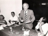 Senator Henry “Scoop” Jackson speaks on behalf of Soviet Jews. Left  - Lakey Kahn. Extreme right – Dr. David Prital. Jerusalem, 19??. co RS