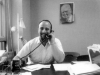 Jacob Birnbaum, a founder of the SSSJ (Student Struggle for Soviet Jewry), in his apartment which served as  headquarters of SSSJ. New York, 1965. co RS