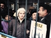 1987. Demonstration of Student Struggle for Soviet Jewry at the UN building on behalf of Prisoner of Zion Yosef Begun. From the right: Chaim Margulis, Natan and Avital Sharansky. New York, February 1987. co RS