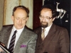 In the Moscow Synagogue. From the left: Isi Leibler, Rabbi Shayevich. Moscow, 1987,  co RS