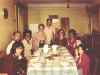1975. Gaffin family (England) meets with Aba and Ida Taratuta in the Khaikins apartment.  From the left: Michael Gaffin (son of Jean Gaffin), Aba Taratuta, Ida Taratuta, Asta Khaikin, Benjamin Khaikin, Daniel Khaikin, Jean Gaffin, Aiya Khaikin, Rachel Gaffin (daughter of Jean Gaffin). Leningrad, 1975. co RS