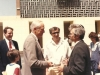US Ambassador Brown welcoming leading refusenik Yuli Kosharovsky to Israel after his 22 year struggle for aliya.  US Ambassador Brown, Shmuel Ben Tsvi, Yuli Kosharovsky, April, 1989, co Enid Wurtman