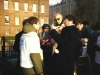 Sir Martin Gilbert meets with students on issue of Soviet Jewry, England, end of 80's, co Enid Wurtman