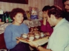 Farewell party for Israeli delegation at Kholmiansky apt.  Moscow, September 10, 1985. Tania Edelstein presents souvenirs to Itshak Dior co.