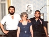 Itzhak  and Betzalel Shalolashvili with their mother and a portrait of their late father on the wall. Tbilisi, 1986, co RS