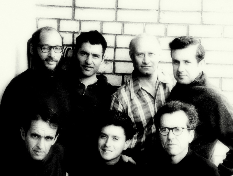 Hunger Strike June1973MoscowAnatoly Natan Libgober(exit visa7thday hungerstrike MosheGitterman co Roginkfor text Голодовка ученых-отказников, день седьмой. Слева-направо сидят: Александр Лунцб Натан Либгобер, Моисей Гиттерман. Стоят: Дан Рогинский, Александр Воронель, Марк Азбель, Виктор Браиловский.