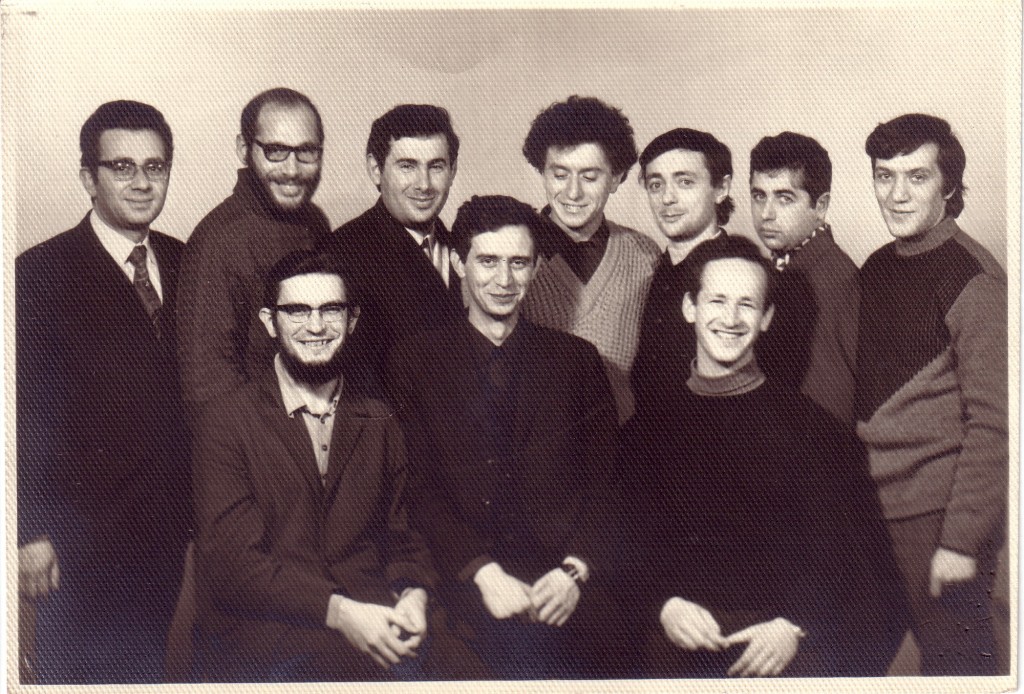 Moscow elite Hebrew teachers l-r fist row: Sergei Gurvits, Leonid Ioffe, Zeev Zolotarevskii; second row: Boris Ainbinder, Dan Roginsky, Israel Palkhan, Natan Libgober, Zeev Shakhnovsky Mikhail Goldblat, Alexei Levin Moscow Hebrew teachers l-r fist row: Sergei Gurvits, Leonid Ioffe, Zeev Zolotarevskii; second row: Boris Ainbinder, Dan Roginsky, Israel Palkhan, Natan Libgober, Zeev Shakhnovsky Mikhail Goldblat, Alexei Levin