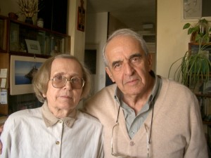 Lusya and Alexander Lunts apr 04 co Koshar IMGP1479 Людмила и Александр Лунц во время интервью, Иерусалим, 2004